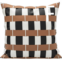 HKM-275283 Cushion Collection: Stylish Lumbar and Square Pillows in Leather, Velvet, and Flannel