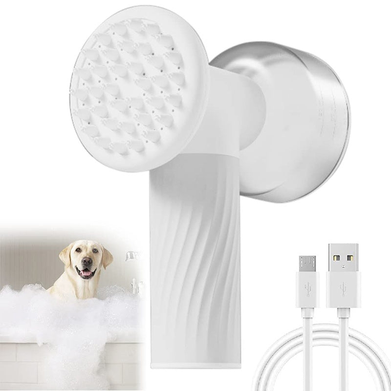 HKM-2753341 Automatic Foaming Silicone Pet Bath Brush with Soap Dispenser for Dogs and Cats