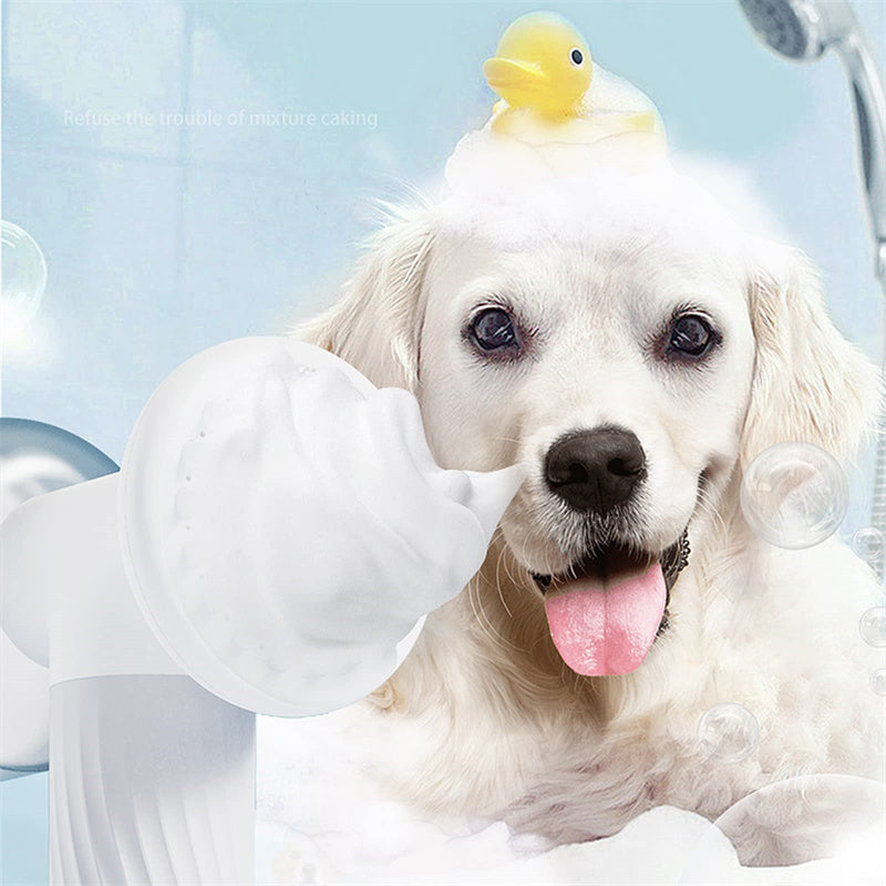HKM-2753341 Automatic Foaming Silicone Pet Bath Brush with Soap Dispenser for Dogs and Cats