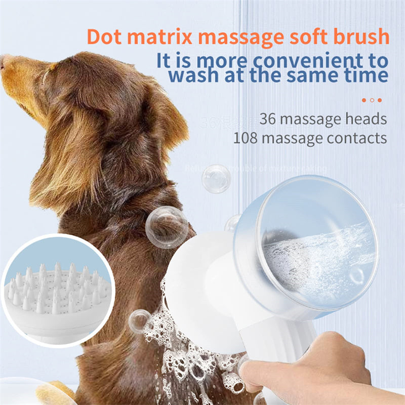 HKM-2753341 Automatic Foaming Silicone Pet Bath Brush with Soap Dispenser for Dogs and Cats