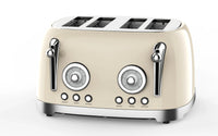 HKM-275347 Stainless Steel 4-Slice Retro Electric Bread Toaster for Sandwiches