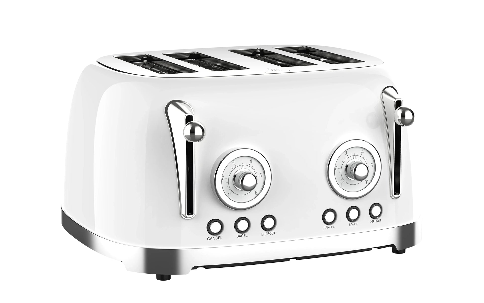 HKM-275347 Stainless Steel 4-Slice Retro Electric Bread Toaster for Sandwiches