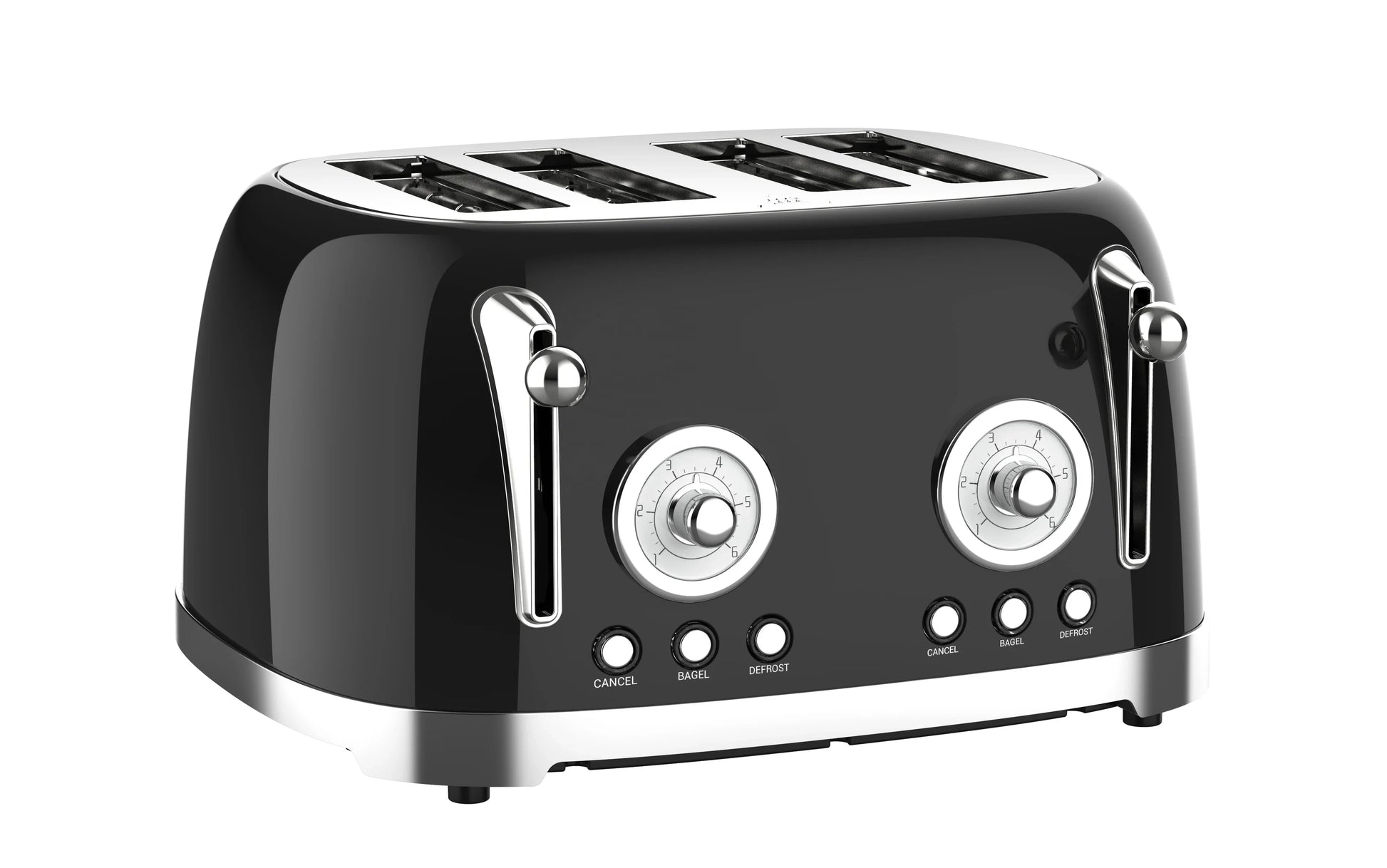 HKM-275347 Stainless Steel 4-Slice Retro Electric Bread Toaster for Sandwiches