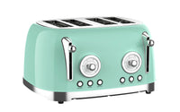 HKM-275347 Stainless Steel 4-Slice Retro Electric Bread Toaster for Sandwiches