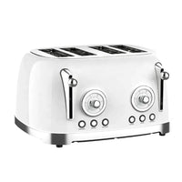 HKM-275347 Stainless Steel 4-Slice Retro Electric Bread Toaster for Sandwiches