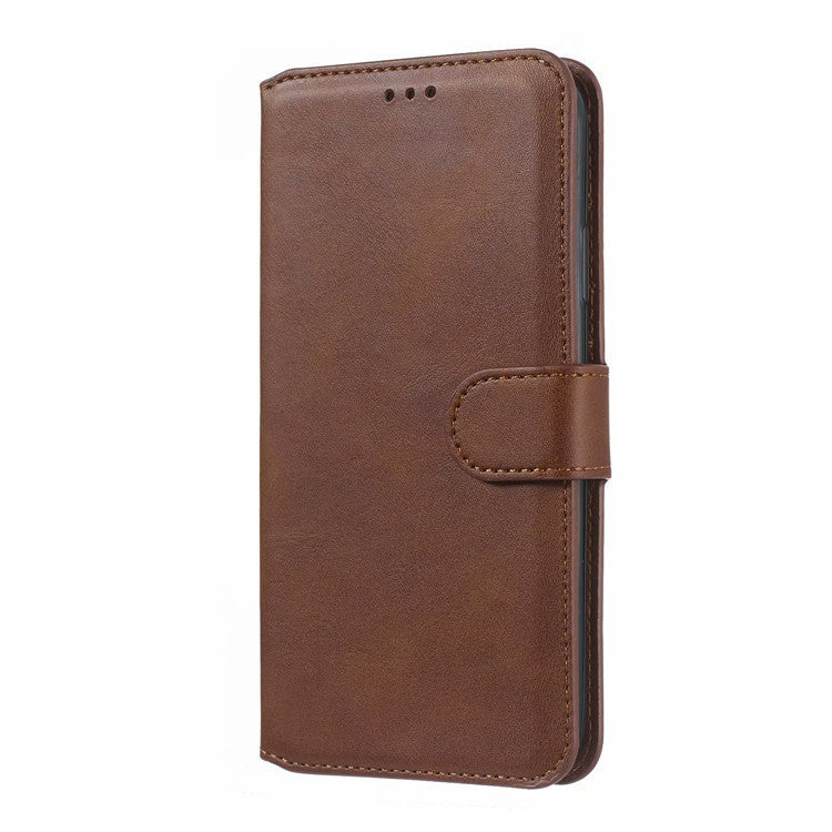HKM-275475 Sleek Solid Color Leather Phone Case with Classic Calf Pattern for Samsung