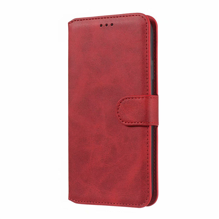 HKM-275475 Sleek Solid Color Leather Phone Case with Classic Calf Pattern for Samsung
