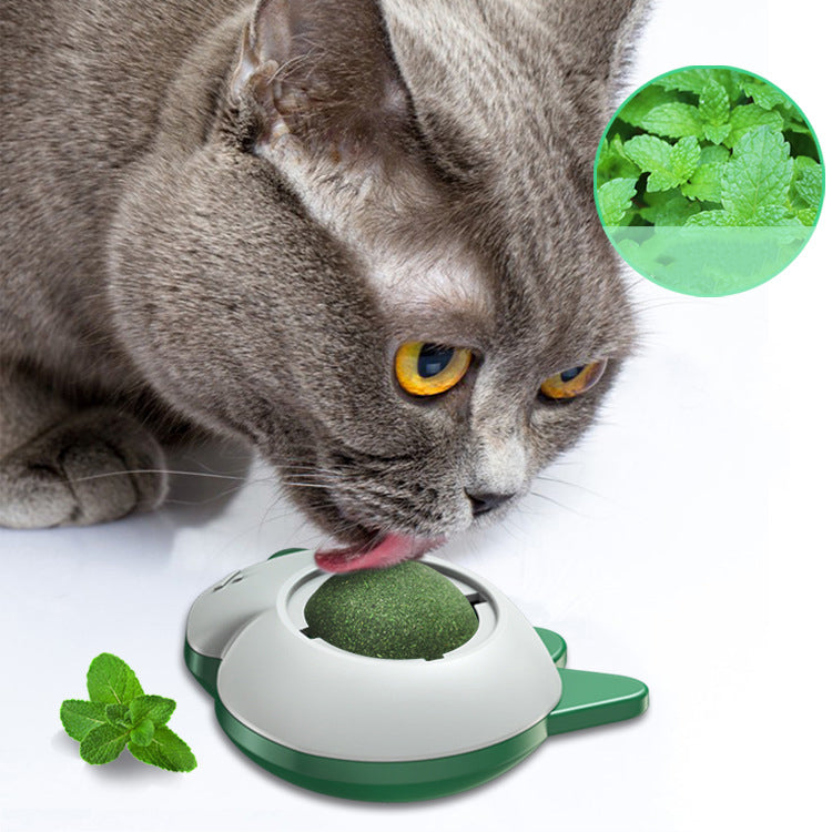 HKM-2755005 Catnip Spinning Ball Toy for Dental Care and Teeth Cleaning - 61mm x 65mm