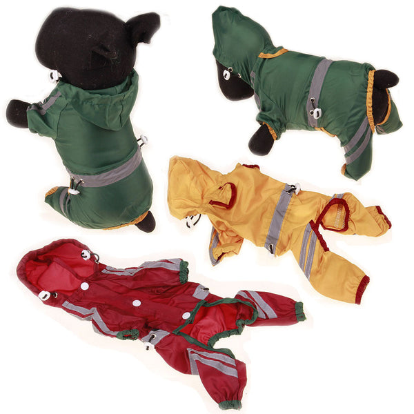 HKM-2755133 Waterproof Dog Raincoat with Reflective Trim - Available in Multiple Colors and Sizes
