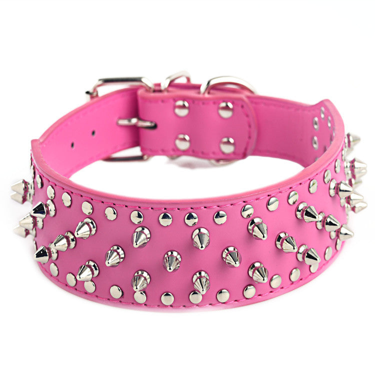 HKM-2755517 Stylish Rivet PU Pet Collar for Large Dogs ¨C Adjustable Sizes Available