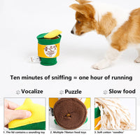 HKM-2758333 Dog Training Interactive Smell Toy with Instant Noodle Design - Green Felt Cloth