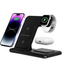 HKM-275859 Three-in-One Wireless Charger with Vertical Bracket and Fast Charging - Black & White Options Available