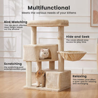 HKM-2758973 Large Cat Tree with Heavy-Duty Scratch Post and Washable Perch for Medium to Large Cats