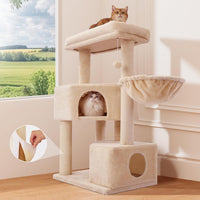 HKM-2758973 Large Cat Tree with Heavy-Duty Scratch Post and Washable Perch for Medium to Large Cats
