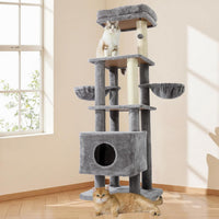 HKM-2758973 Large Cat Tree with Heavy-Duty Scratch Post and Washable Perch for Medium to Large Cats