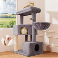 HKM-2758973 Large Cat Tree with Heavy-Duty Scratch Post and Washable Perch for Medium to Large Cats