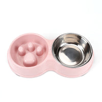 HKM-2759485 Two-in-One Wheat Straw Anti-Choking Slow Food Double Bowl with Stainless Steel Insert