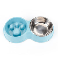 HKM-2759485 Two-in-One Wheat Straw Anti-Choking Slow Food Double Bowl with Stainless Steel Insert