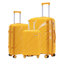 HKM-275987 Waterproof Lightweight 3-Piece Rolling Luggage Set in 20, 24, and 28 Inch Sizes