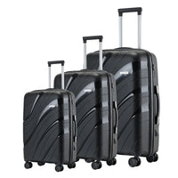 HKM-275987 Waterproof Lightweight 3-Piece Rolling Luggage Set in 20, 24, and 28 Inch Sizes