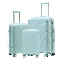HKM-275987 Waterproof Lightweight 3-Piece Rolling Luggage Set in 20, 24, and 28 Inch Sizes