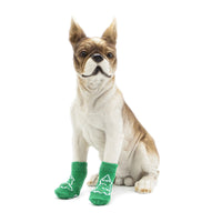 HKM-2760125 Non-Slip Cotton Dog Socks - Green Christmas Tree Design for All Seasons