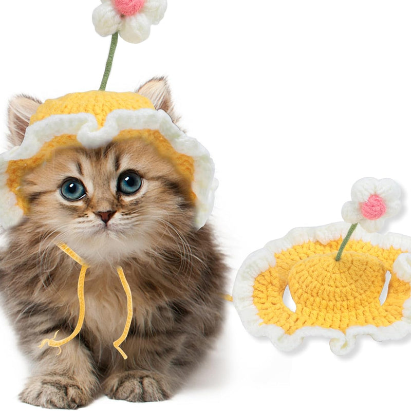 HKM-2760765 Knit Cat and Dog Hats with Cute Cartoon Design for Small Pets - Warm Costume Accessories
