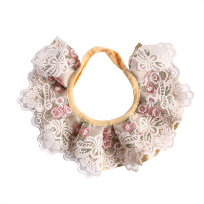 HKM-2761277 Lace Embroidered Scarf in Red, Blue, Pink, and Beige - Versatile Cloth Accessory for All Seasons