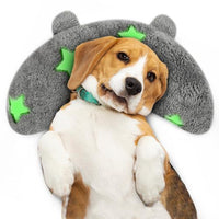 HKM-2762941 Personalized U-Shaped Pet Pillow in Gray with Stars & Moon - Multiple Designs Available