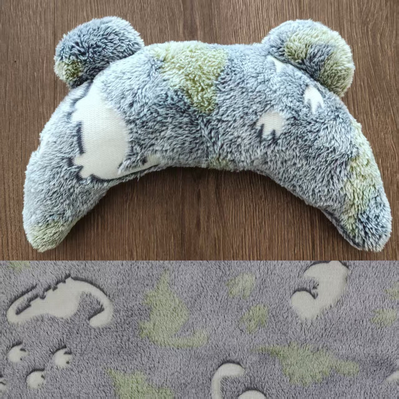 HKM-2762941 Personalized U-Shaped Pet Pillow in Gray with Stars & Moon - Multiple Designs Available