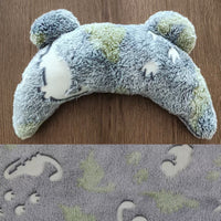 HKM-2762941 Personalized U-Shaped Pet Pillow in Gray with Stars & Moon - Multiple Designs Available