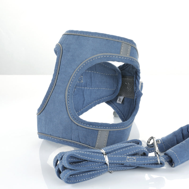 HKM-2763069 Reflective Color-Blocking Traction Belt with Breathable Material for Cats