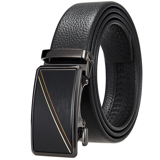 HKM-276307 Men's Top Layer Cowhide Leather Belt with Automatic Buckle - Custom Fit Design