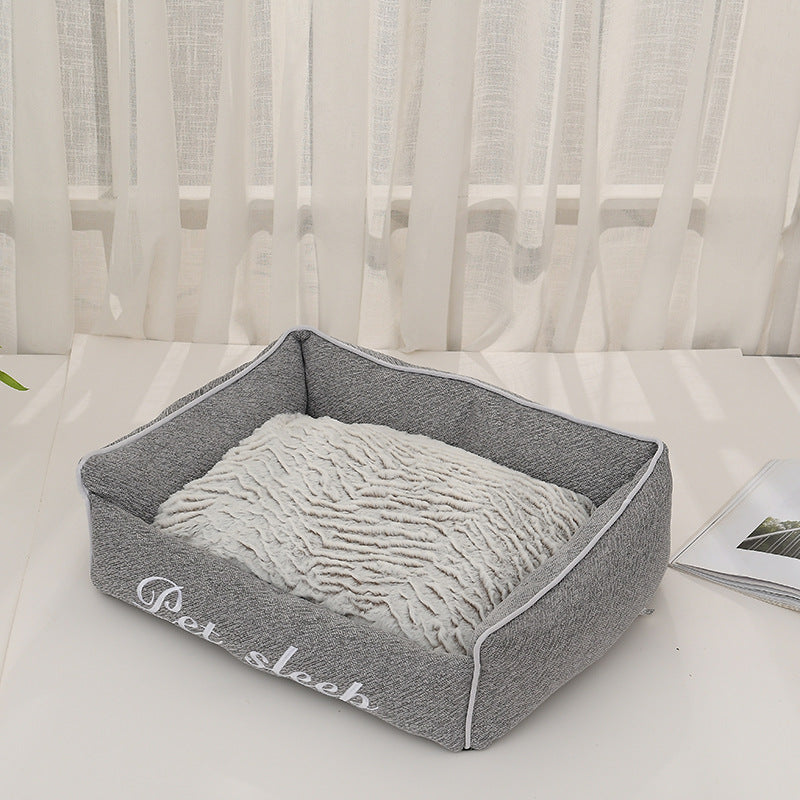 HKM-2763325 Removable and Washable Pet Nest for All Seasons - Available in Avocado Green, Blue, and Gray