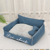 HKM-2763325 Removable and Washable Pet Nest for All Seasons - Available in Avocado Green, Blue, and Gray