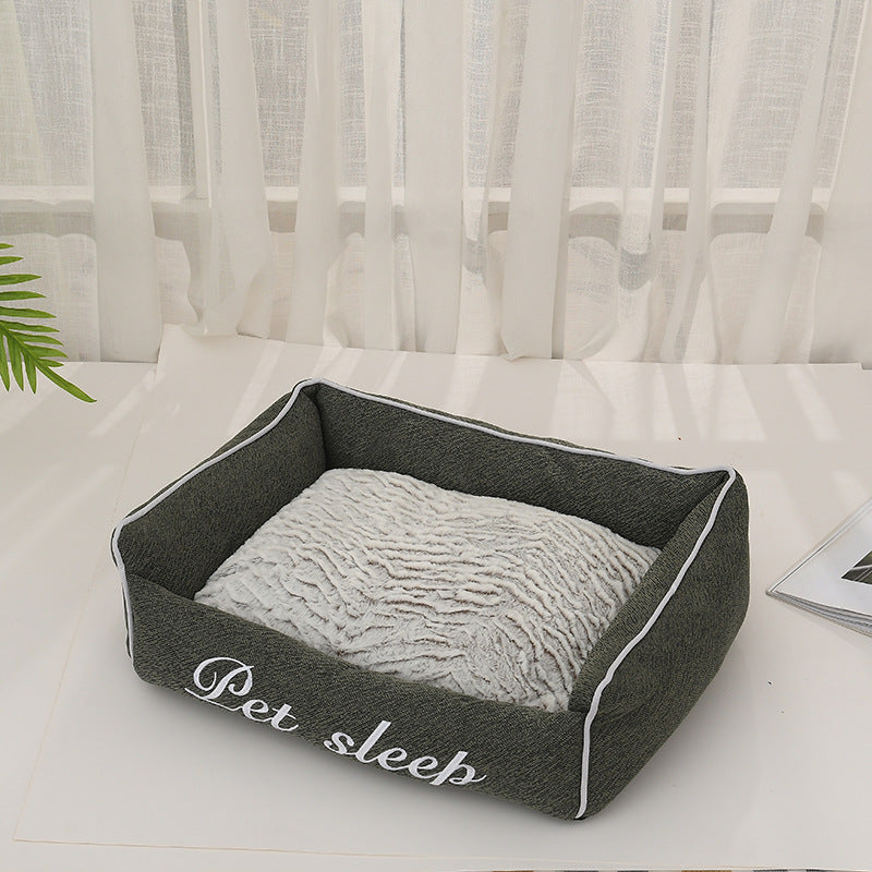 HKM-2763325 Removable and Washable Pet Nest for All Seasons - Available in Avocado Green, Blue, and Gray
