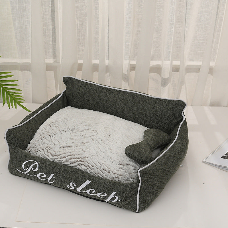 HKM-2763325 Removable and Washable Pet Nest for All Seasons - Available in Avocado Green, Blue, and Gray