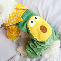 HKM-2763837 Avocado Green Four-Legged Cat Overalls in Polyester for Spring and Summer