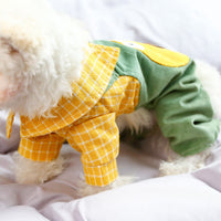 HKM-2763837 Avocado Green Four-Legged Cat Overalls in Polyester for Spring and Summer