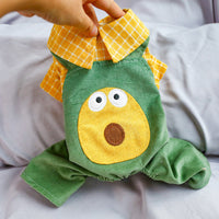 HKM-2763837 Avocado Green Four-Legged Cat Overalls in Polyester for Spring and Summer