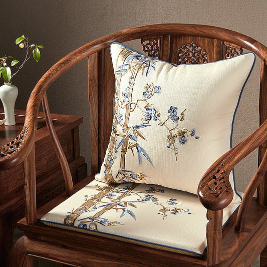 HKM-276435 Cotton Linen Embroidered Pillowcase for Living Room Decor