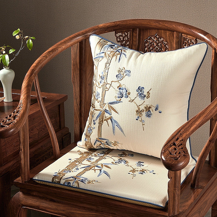HKM-276435 Cotton Linen Embroidered Pillowcase for Living Room Decor
