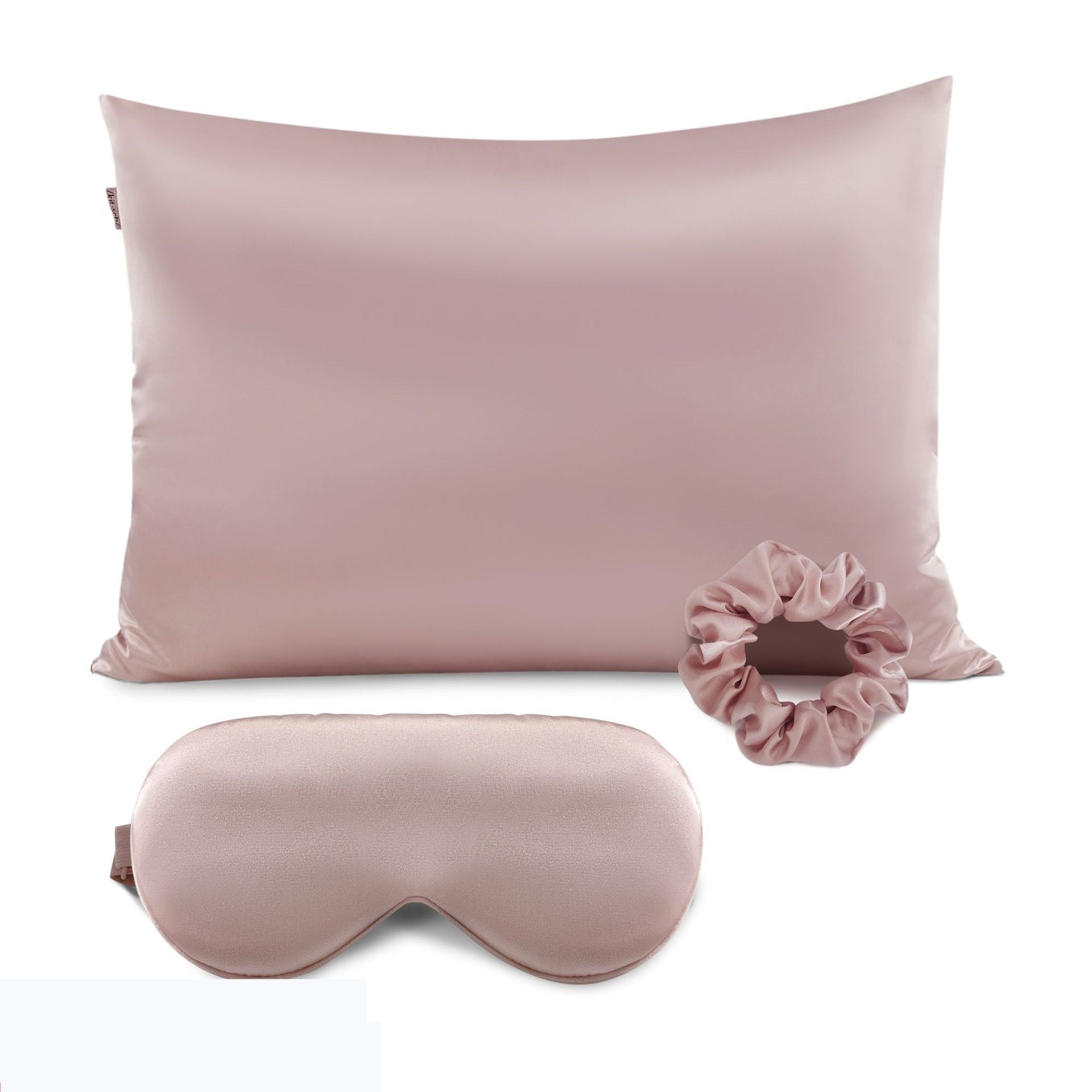 HKM-276435 Tie-Dye Simulated Silk Pillow Cover Set with Eye Mask and Hair Ring