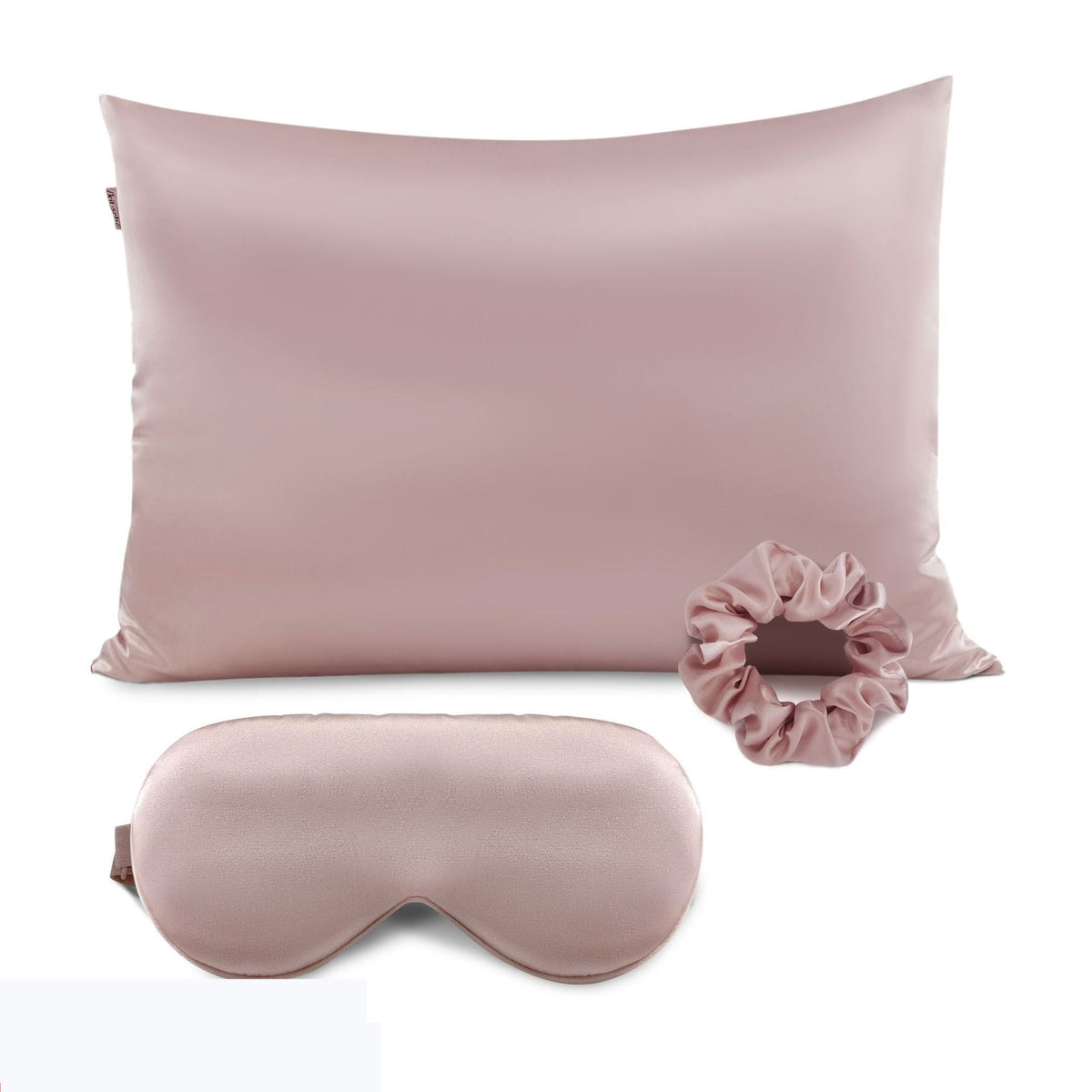 HKM-276435 Tie-Dye Simulated Silk Pillow Cover Set with Eye Mask and Hair Ring