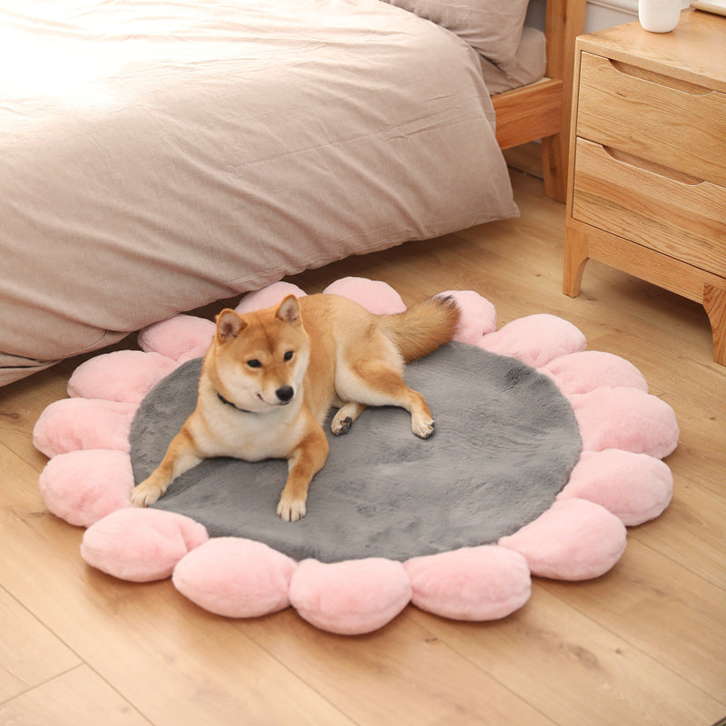 HKM-2765117 Cozy Coral Fleece Mat for Dogs and Cats – Soft Sleeping Nest
