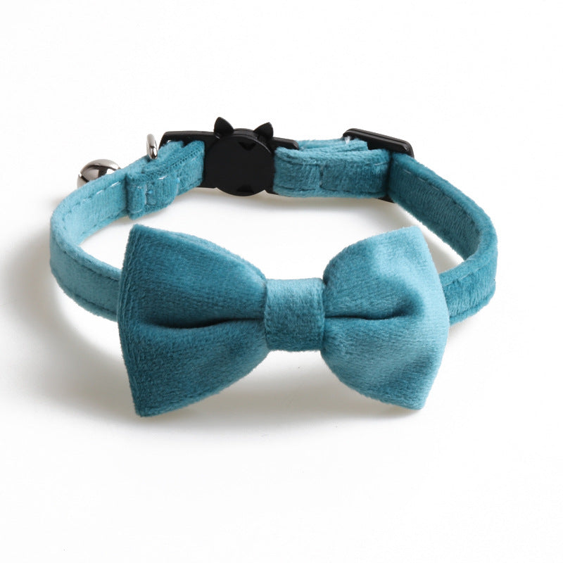 HKM-2765245 Velvet Bowknot Adjustable Pet Collars in Multiple Colors