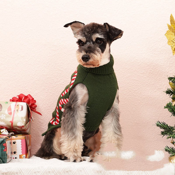 HKM-2767037 Cozy Christmas Sweater for Small and Medium Dogs in Red and Plaid