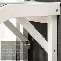HKM-2767421 Foldable Dog Ramp with Non-Slip Carpet Top Platform for Easy Access to Sofas - Gray & White