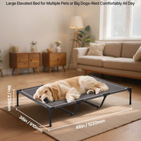 HKM-2767677 Elevated Dog Bed for Large Dogs - Portable Raised Cot with Sturdy Metal Frame, XL Size