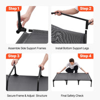 HKM-2767677 Elevated Dog Bed for Large Dogs - Portable Raised Cot with Sturdy Metal Frame, XL Size